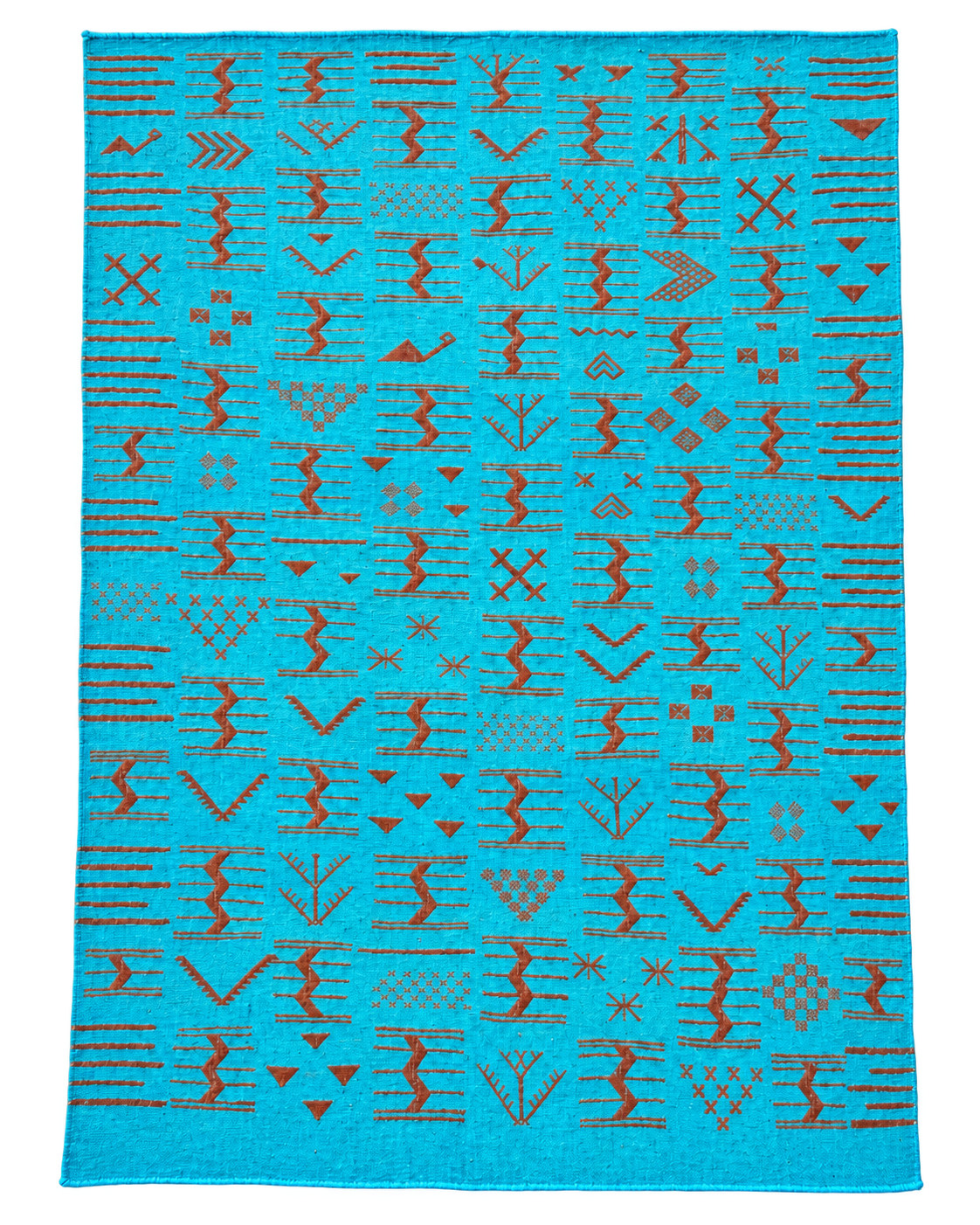 Tapis Berbère Turquoise Azilal – Motifs Tribaux Marocains Faits Main