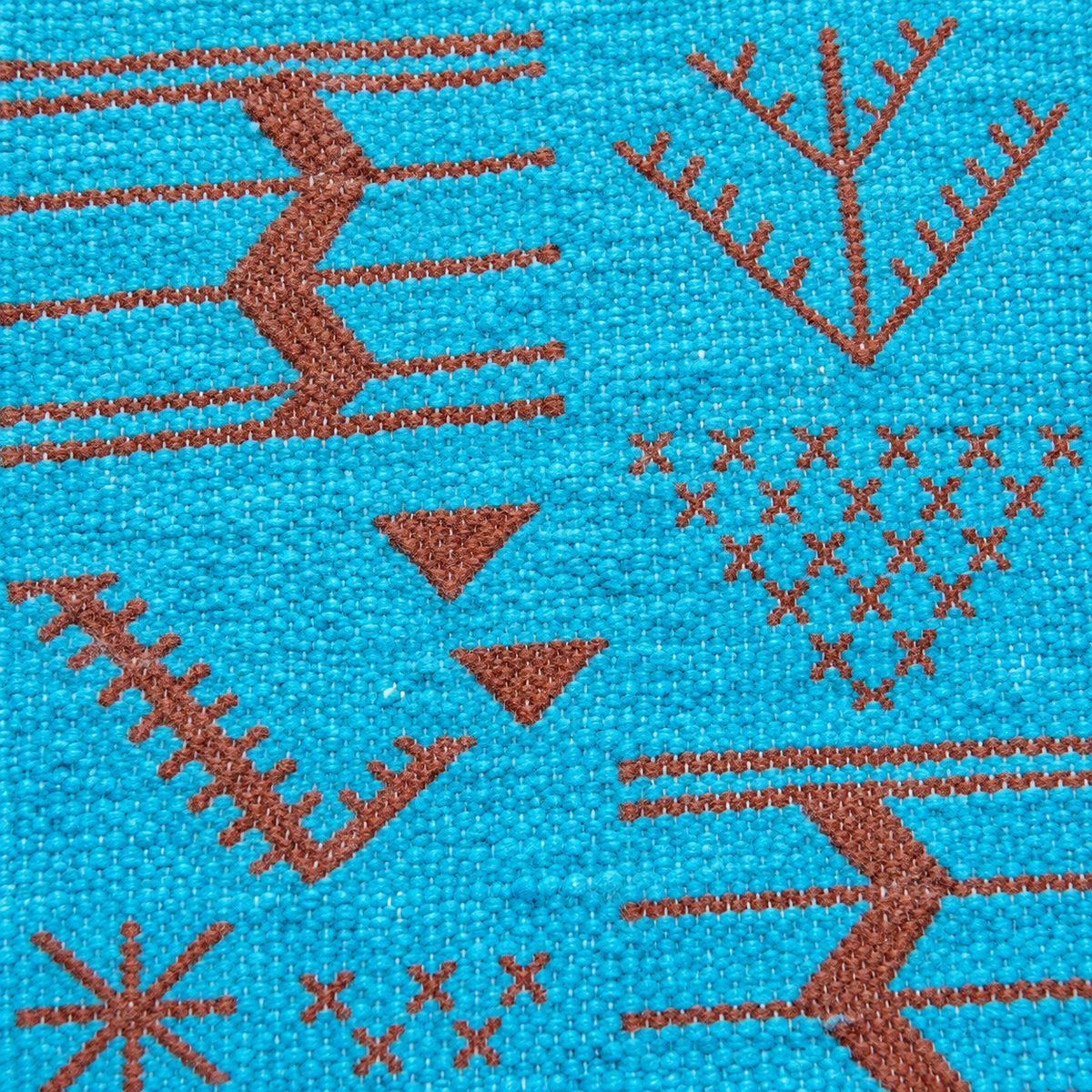 Tapis Berbère Turquoise Azilal – Motifs Tribaux Marocains Faits Main
