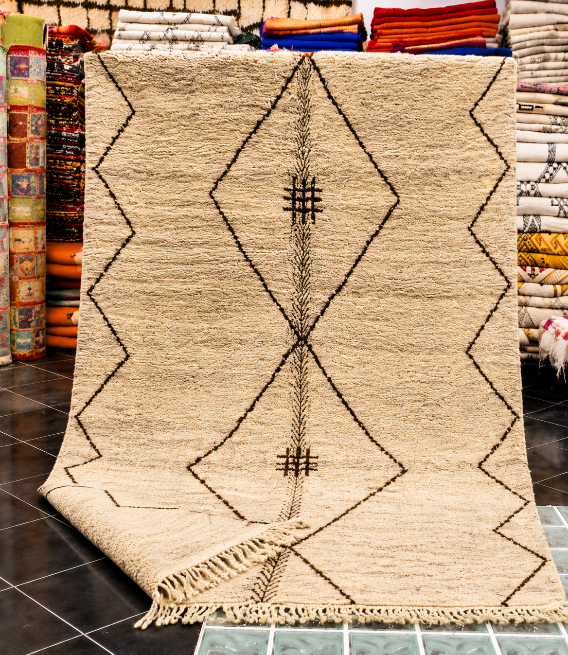 Handwoven Moroccan Beni Ourain Rug